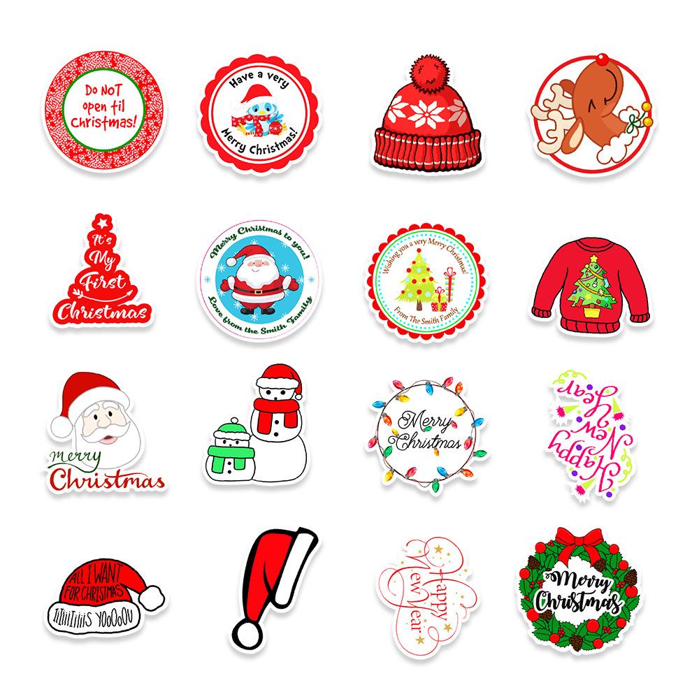 50 New Christmas Graffiti Stickers Doors and Windows Wall Computer Box Helmet Decoration Stickers