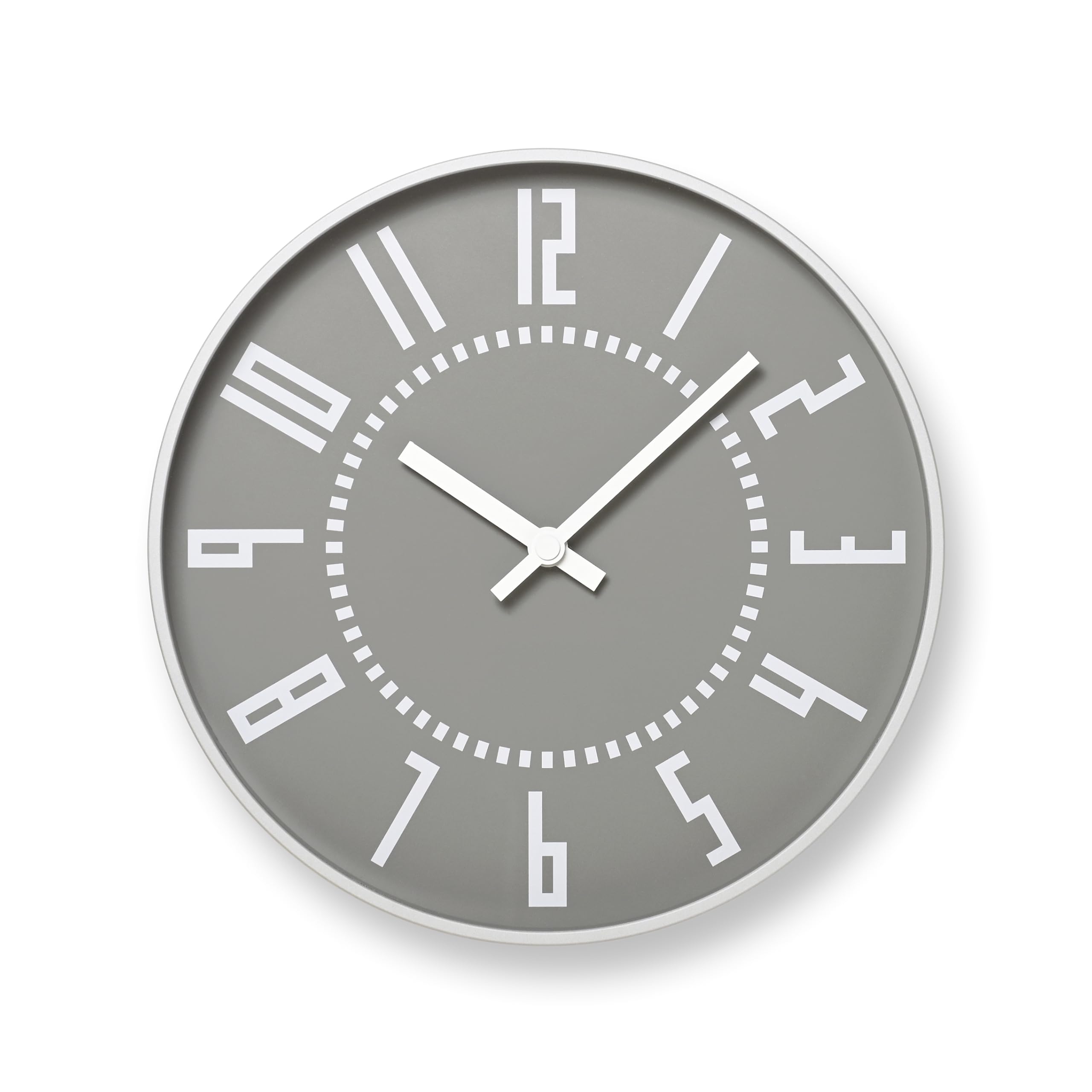 Lemnos Analog Wall Eki Diameter Thickness 4cm Clock, Clock, Aluminum, Gray, TIL16-01GY, Lemnos, Gray, 25.6cm, серый