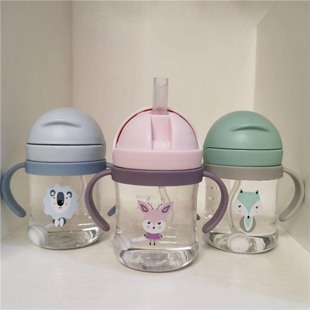 With Handle Anti-choke Plastic Children Water Cups Cartoon Feeding Bottles Learning Drinking Cup