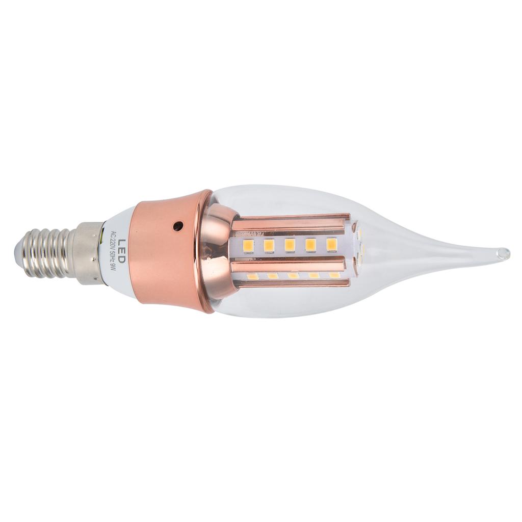 E14 Lamp Bulb Crystal Chandelier 9W LED Candle Bulb for Home Living Room Warm Light 220V