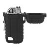 USB Rechargeable Lighter Windproof Dual Arc Lighter Waterproof Flameless Electric Lighter with Hanging Hole for Camping