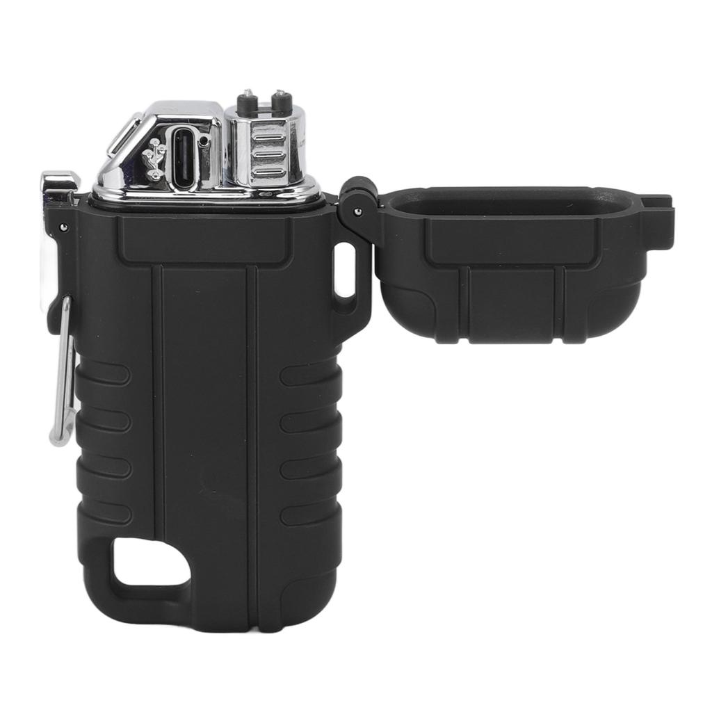 USB Rechargeable Lighter Windproof Dual Arc Lighter Waterproof Flameless Electric Lighter with Hanging Hole for Camping