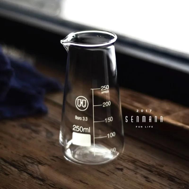 Coffee Bottle Water Thermos for Water Drinkware Glass Flask 250ml Borosilicate Glass Conical Beaker With Spout