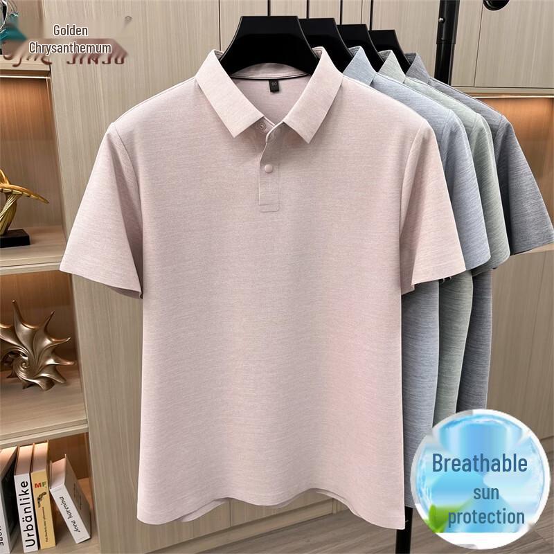 

Jinjv Men s Summer Breathable Slub Polo Shirt L/50