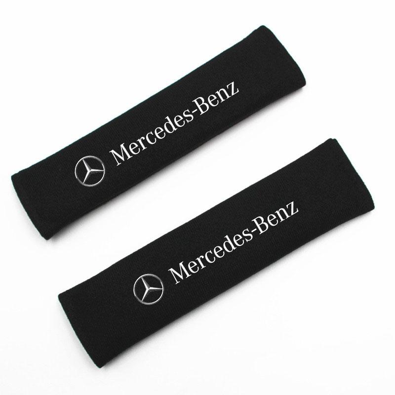 

2Pcs Car Seat Belt Safety Belt Shoulder Cover For Mercedes Benz AMG W204 W205 W203 W211 W212 W213 W201 W210 W124 W126 W140 чёрный
