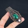 Malachit Anhänger, 999 Kupferdraht gewickelter Anhänger Schmuck. Geschenk für Frauen, handgefertigter Anhänger, Edelsteinschmuck
