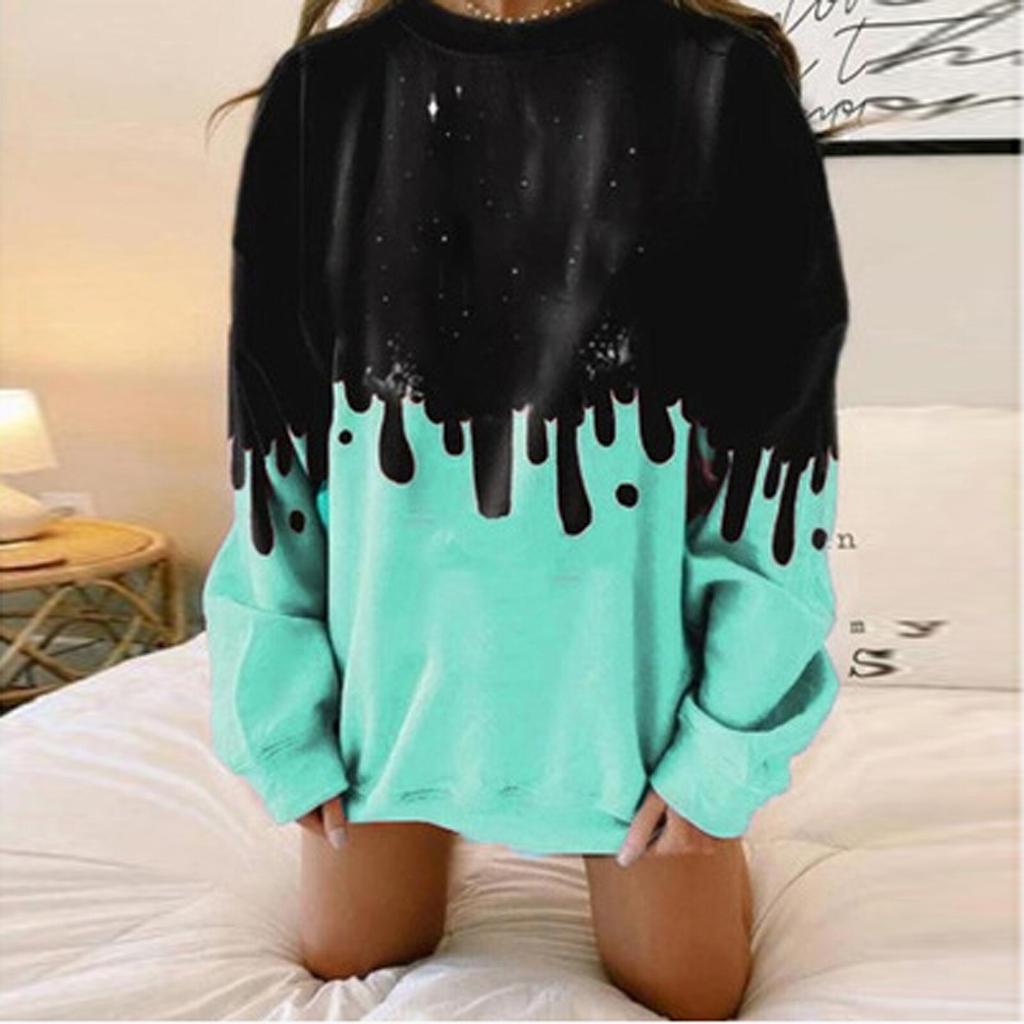 Sweatshirt Women Tops Plus Size Long Sleeve Tie-dye Casual Pullover Tops Autumn Winter Clothes Women