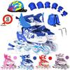 Adjustable Beginner Roller & Inline Quad Skates Set - 4-Wheel Skating Shoes