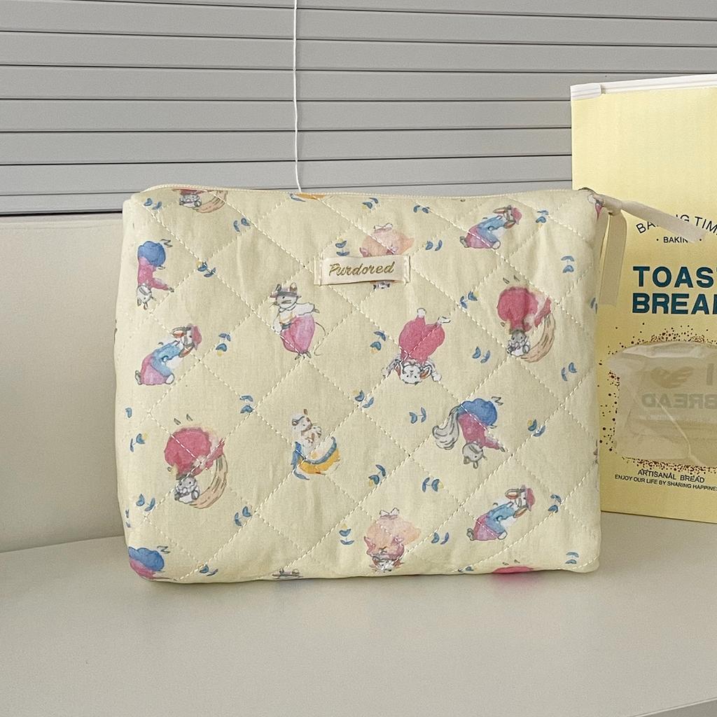 Cartoon Portable Cosmetic Bags for Women Travel Animal Print Toiletry Storage Ladeis Makeup Handbags Commuter Female Pencil Case