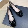 Fashion Flat Shoes Women's 2025 Spring and Autumn New Shallow Square Bow Large Size Women's Shoes 42 43 44 Ladies Shoes Loafers Women