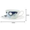 Noritake Tasse und Untertasse 220 ml Frank Lloyd Wright Imperial Blue Mikrowellengeeignet Feines Porzellan & (Kaffee Tee) (Premium Weiß) WT94989/1701