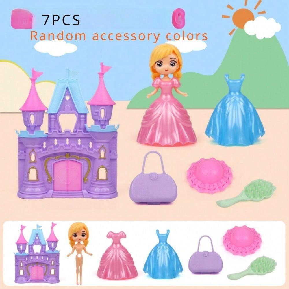 Cute Dog/Bear Pet Basket Family Toys, Dog Cage and Scene Playing Toys, Doll Play House Set - Imaginative Pretend Play Experience