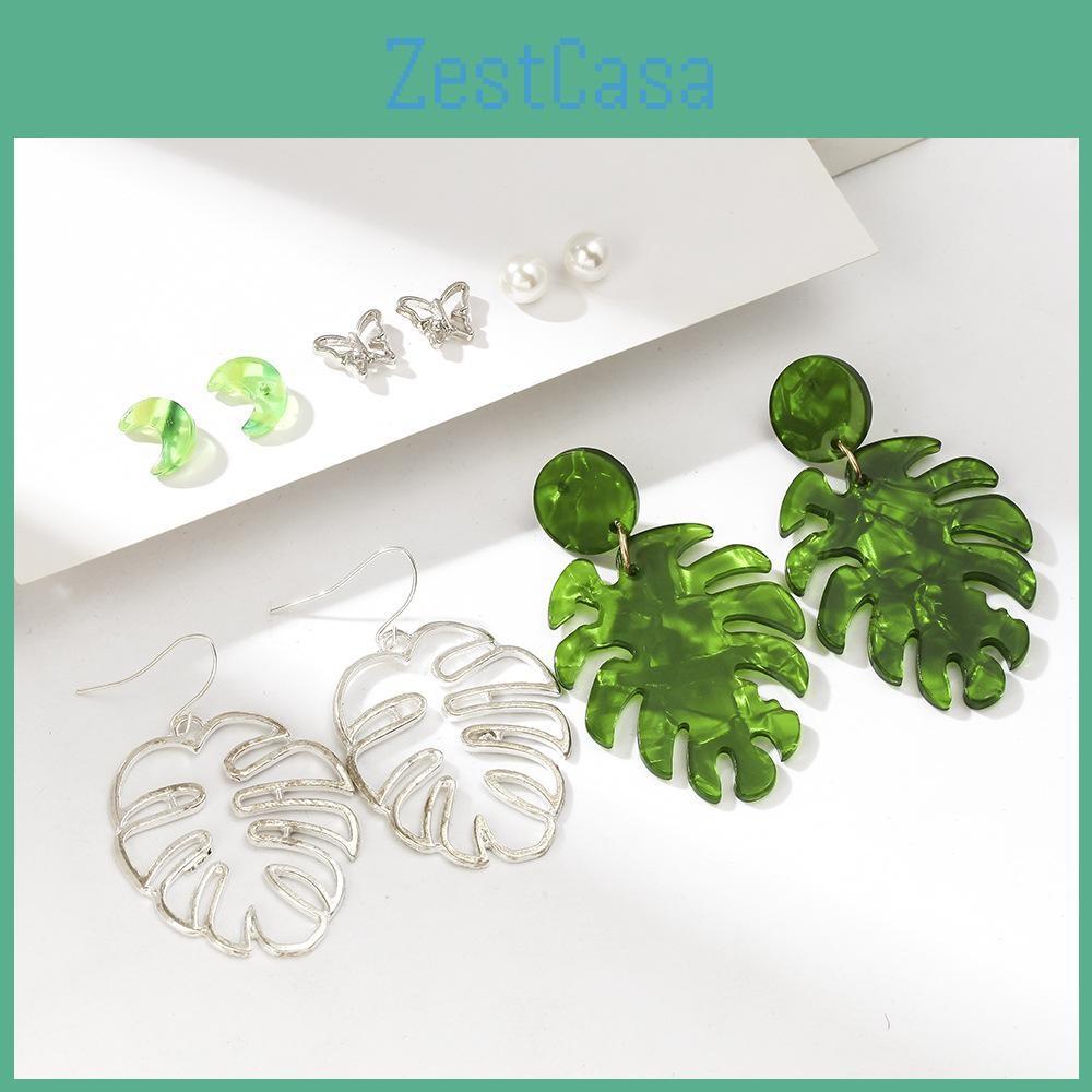 Acrylic Leaf Fashionable Earrings For Women Bold Butterfly Design Ideal For Gifts