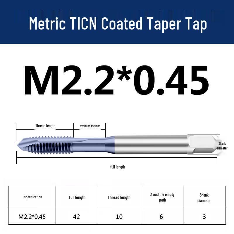 Jun Ding Ying M2.2*0.45 TICN Spiral Point Tap