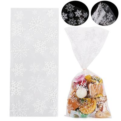 Gift Party Supplies Snowflake Cookies Storage Christmas Candy Bags Baking Packaging Cellophane