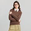 Damen Retro Zopfmuster Faux Zweiteiler Polo Pullover