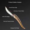 1pc Angular Handle Multi-Functional Knife-Damascus Pattern Blade Knife with Sheath Cover,Ideal for Meat Fruit Cuttin and Carving