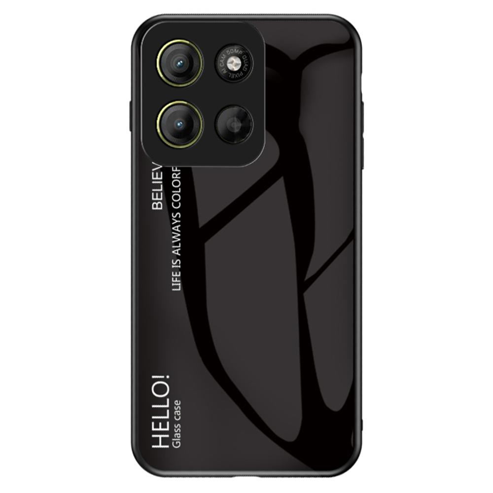 For Motorola Moto G15 4G Case Anti-Scratch Tempered Glass+PC+TPU Phone Cover