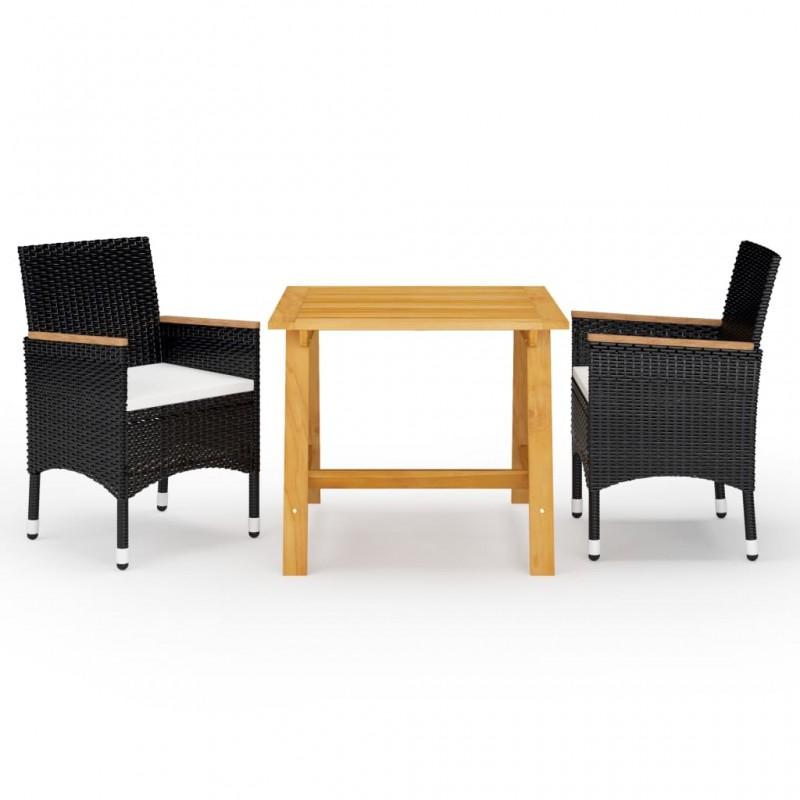 Day and Night - Day and Night 3-Piece Garden Dining Set Black