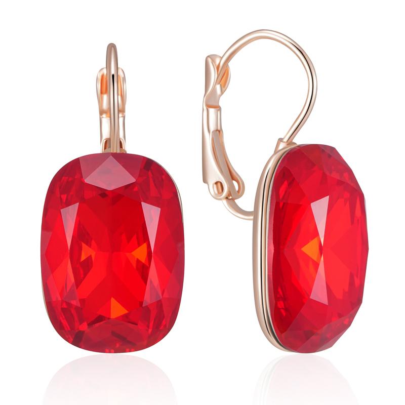 

Kienl Великі овальні сережки-краплі з червоним кристалом для жінок Тренд Колір рожевого золота Етнічні Весільні Висока якість Щоденні Вишукані ювелірні вироби