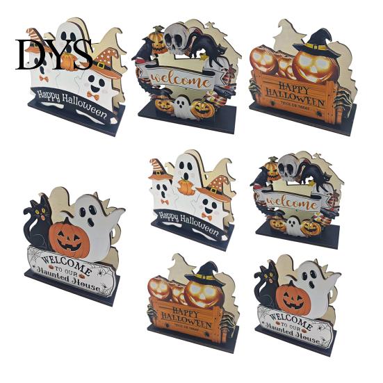 Seasonal Tabletop Ornament Halloween Wooden Napkin Holder, Ghost Pumpkin Decorative Tissue Dispenser, Festive Desktop Decoration Paper Storage