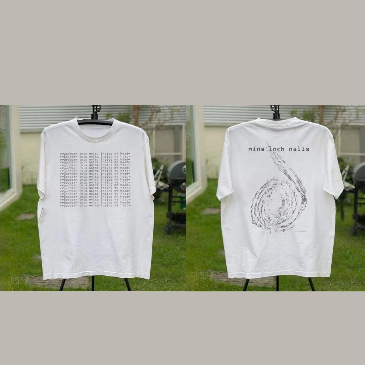 

American Industrial Rock Band Nine Inch Nails Band Cover Poster Graphic Print T-Shirt Men Women Summer New Tee Loose Casual Cotton Half Oversized Top XXXL різнокольоровий
