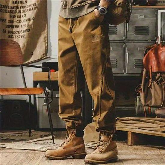 Men's Retro Wide-Leg Overalls - Spring/Autumn Casual Large Size