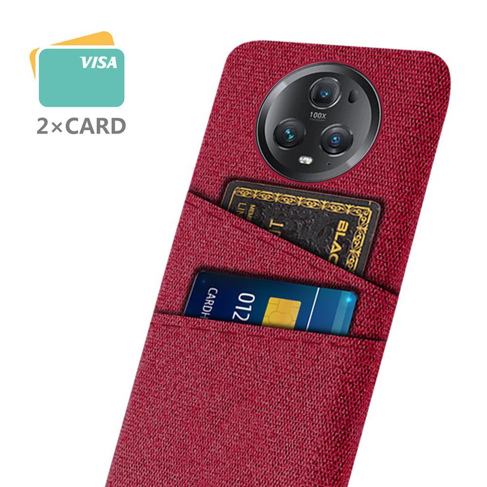 For Honor Magic5 Pro Phone Case Dual Card Slots Cloth Texture PC Phone Cover