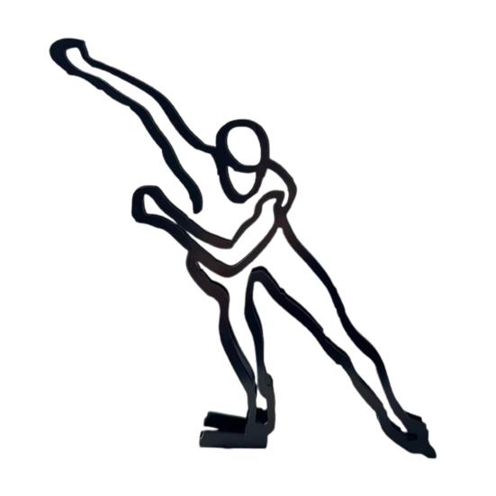 Athlete Wire Figurine Minimalist Abstract Iron Wire Sportsmen Outline Statue Sculpture Home Office Bookshelf Desktop Decoration Ornament