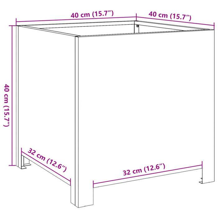 VidaXL Planters 2 Pcs 40x40x40 Cm Stainless Steel, Planter, Patio Planter, Flower Box, Outdoor Planter, 851208