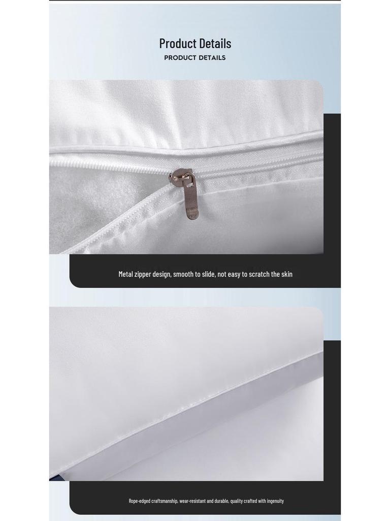 New Hotel-Style Feather Velvet Side Sleeper Pillow - Custom Solid Color for Guesthouses
