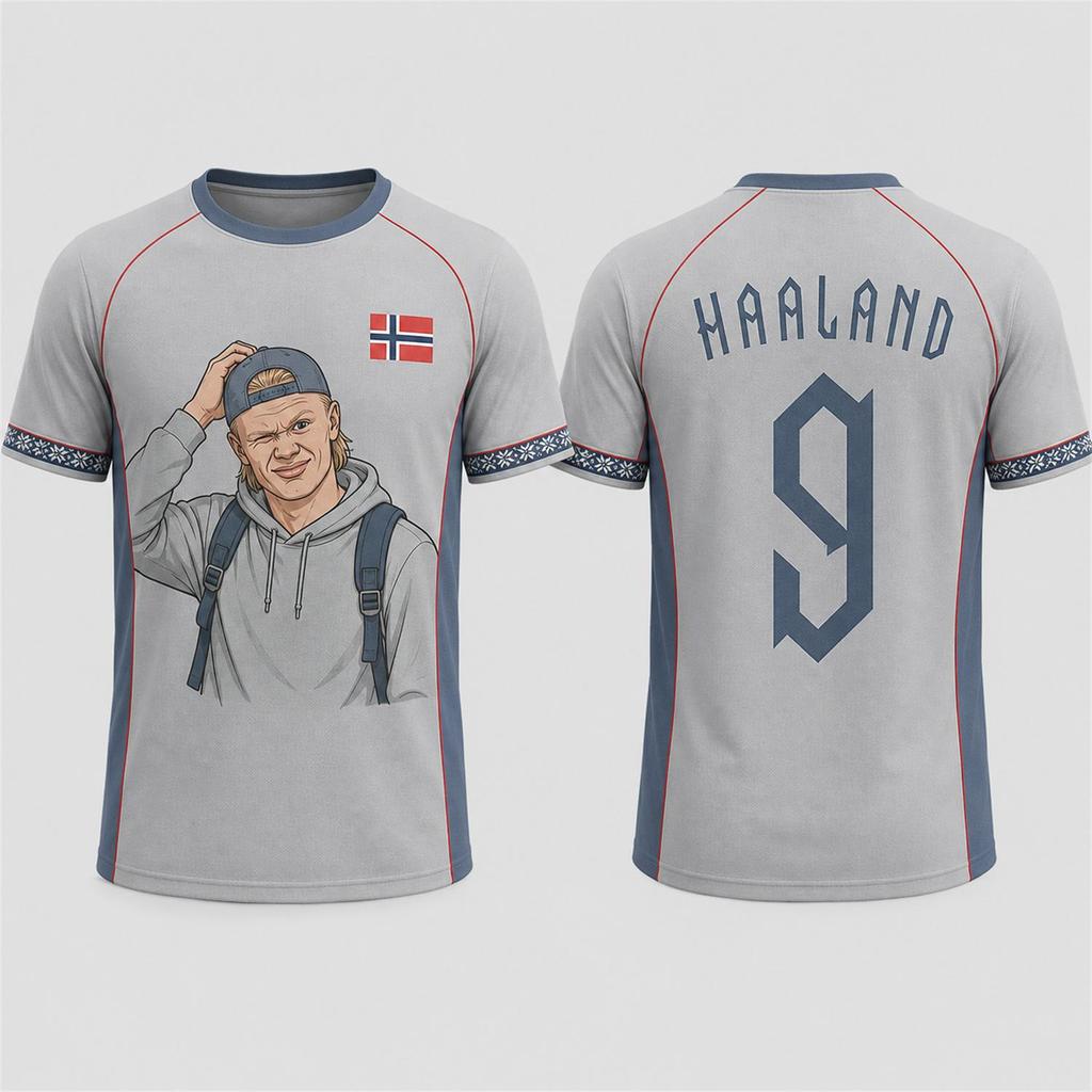 Maglia da Calcio Commemorativa Haaland da Uomo/Bambino - per Allenamento, Corsa e Tutti gli Sport