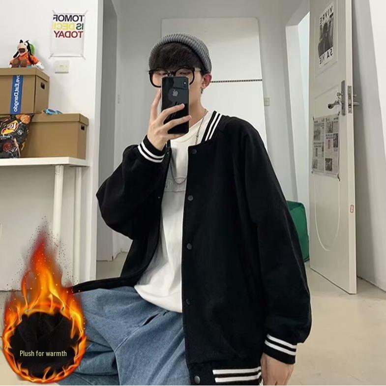 Unisex Korean Style Baseball Jacket - Cool, Versatile Hong Kong Trend for Spring, Summer, Autumn