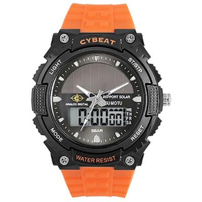 J-EKSEN Unisex BCY03-OR (Analog Dijital Saat CYBEAT Turuncu Güneş Alevi) Yuvarlak Saat Turuncu