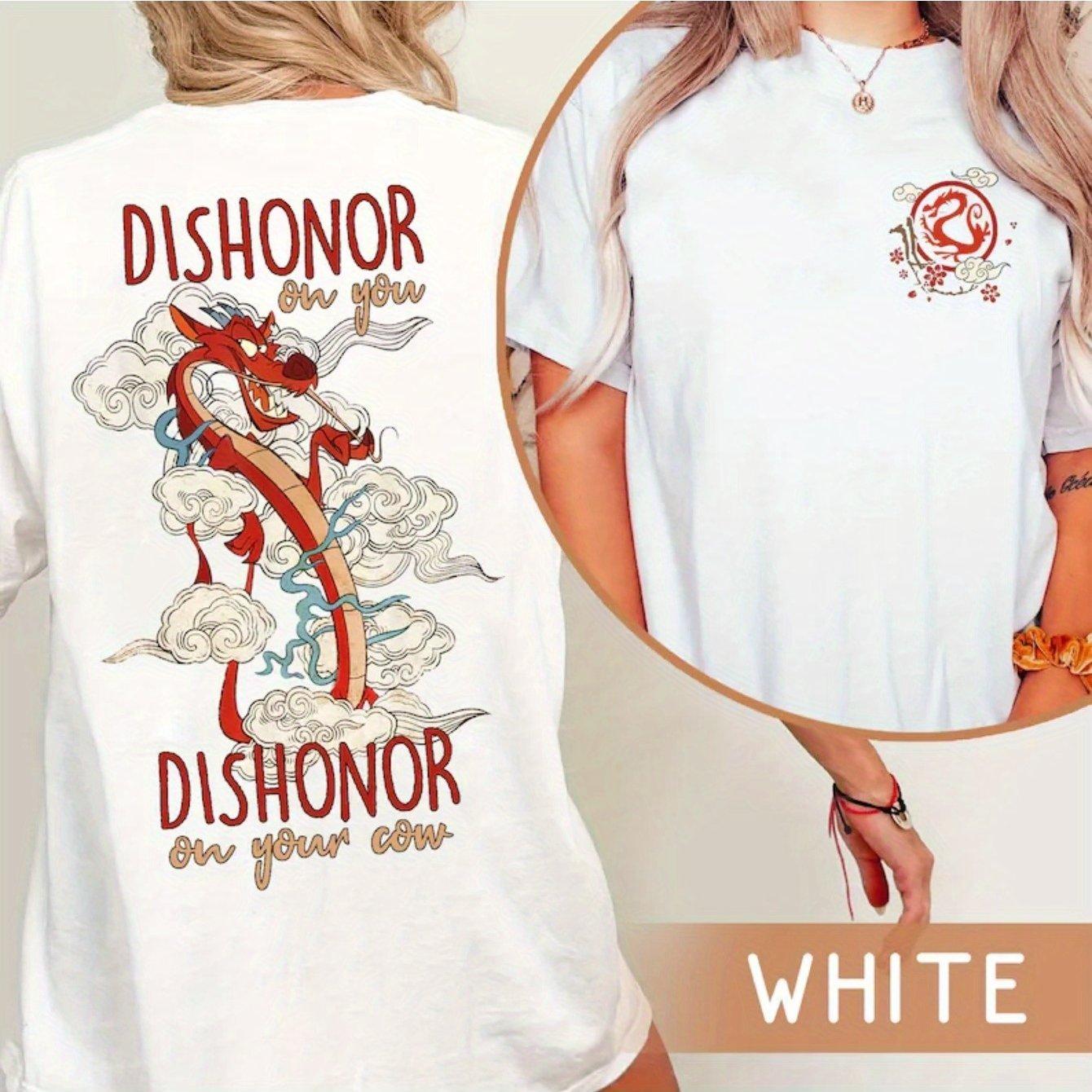 Womens Double Sided Mulan Tshirt Womens Tshirt Summer New Style Unisexs and Womens Casual Fashion Street Wear S