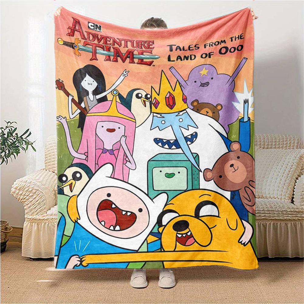 1Pc Adventure Time Characters Blanket For Couch Bed Plush Cozy Fuzzy Blanket Super Soft Warm Blankets For Fall And Winter 0918150