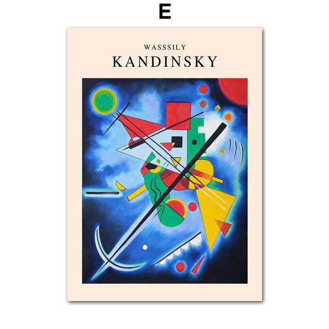 Farbe Wild Abstraktes Poster Geometrie Kandinsky Retro Kunstdruck Leinwand