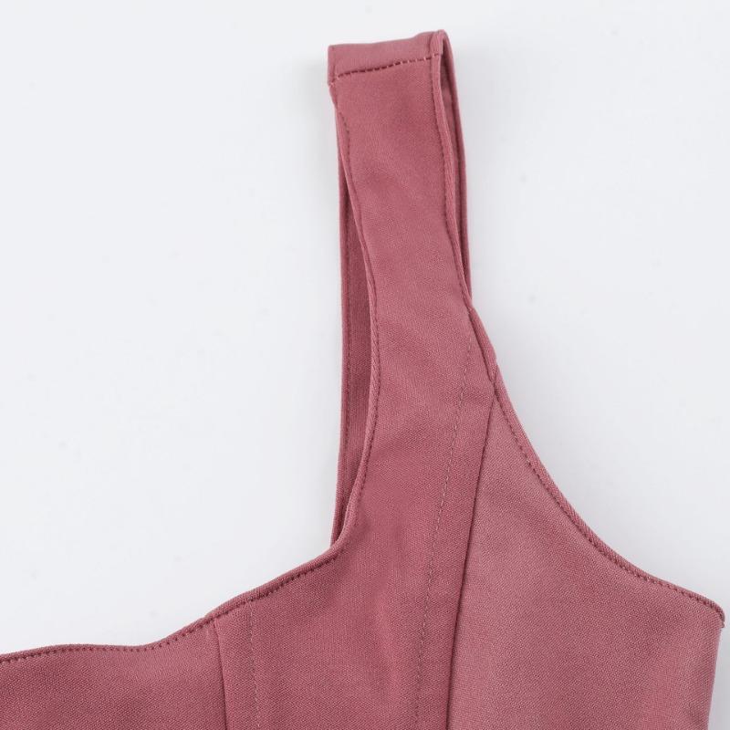 Top Corto Corsetto Bianco da Donna con Scollo Quadrato Bustier Strutturato Spalline Sottili