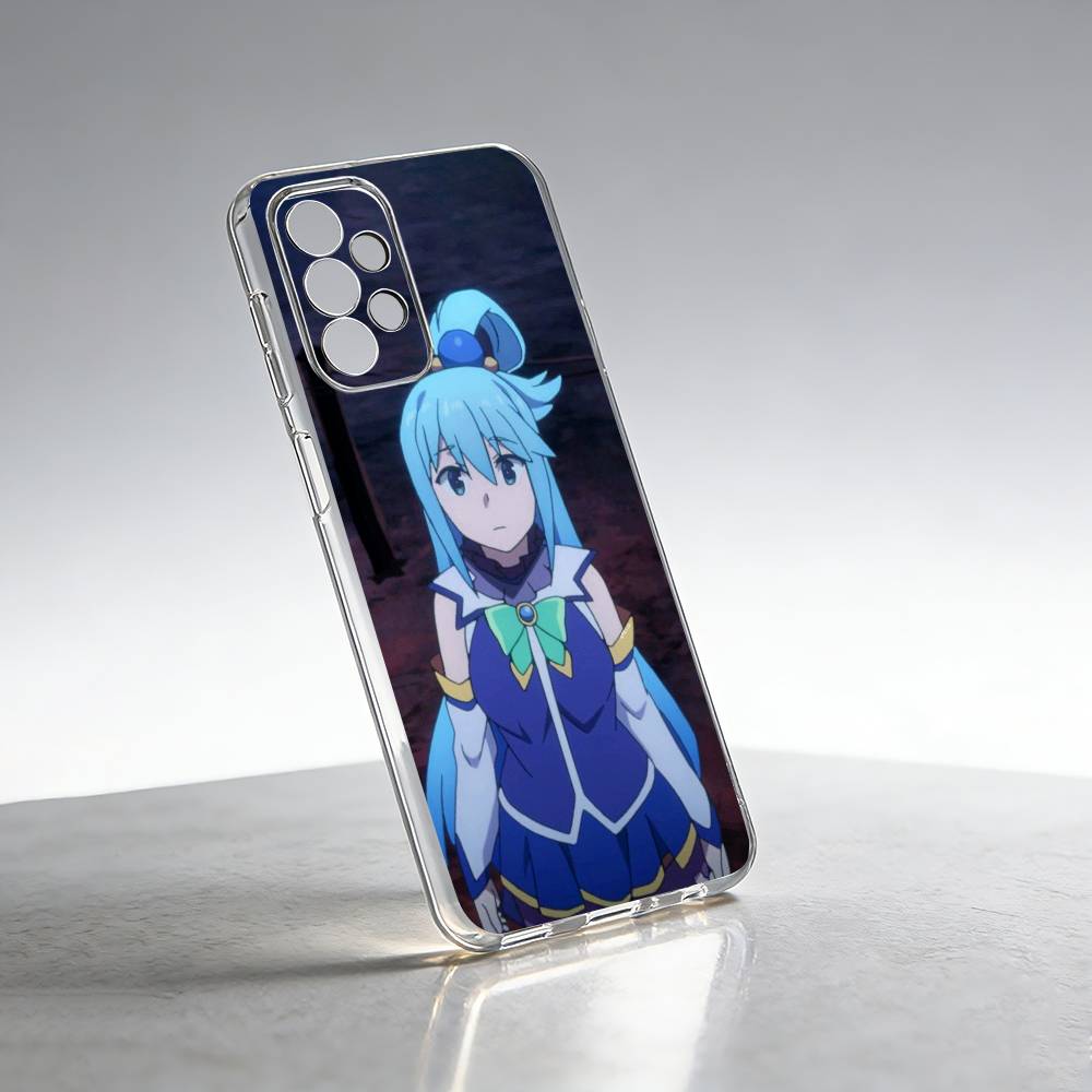 A-Aqua Anime KonoSubaS-S Phone Case Transparent Silicone Soft For Samsung S25,S24,S21,S22,S23,S30,Ultra,S20,Plus,Fe