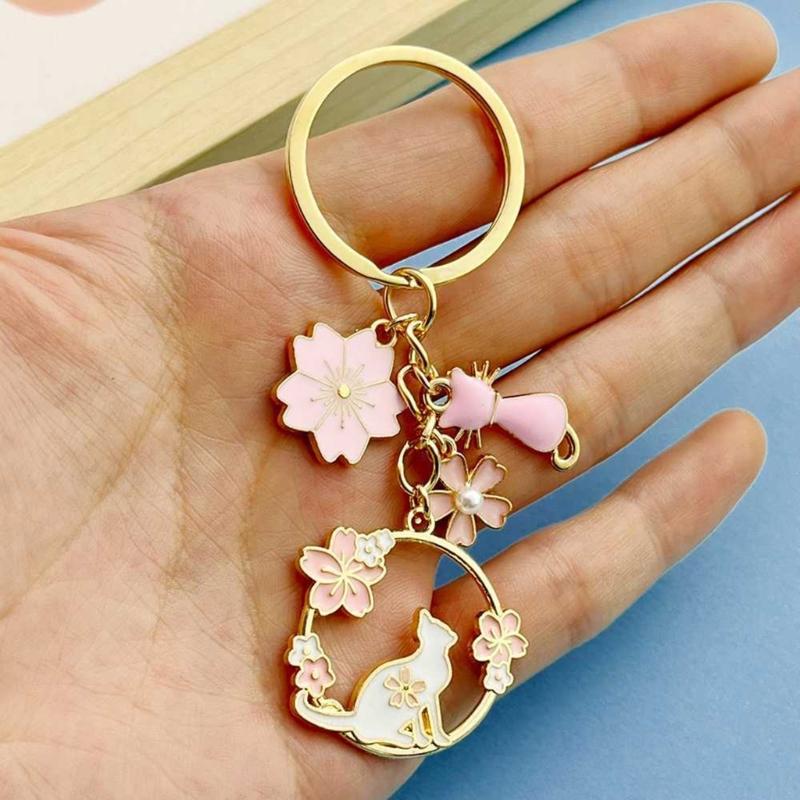 Cute Cats Pet Charm Keychain Chic Cats Figure Bag Hanging Decoration Charm Multipurpose Key Chain Adornment