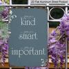 2D Flat, 1pc "You Is Kind, You Is Smart, You Is Important" Aluminium Sign - 8"x12" Rustic Blue Inspirational Decor, Perfect for Bedroom, Classroom