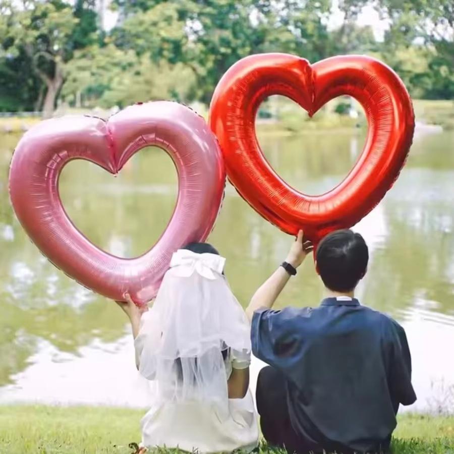 40 Inch Love Heart Aluminium Film Balloon Hollow Out Balloon Valentine's Days Wedding Birthday Party Decor Photo Props