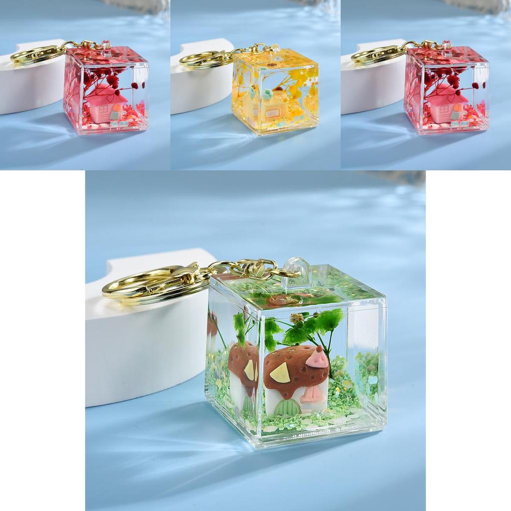 Acrylic Sand Flow Keychain For Couples And Teens With Gold Clasp Perfect For Gifts And Party Decor