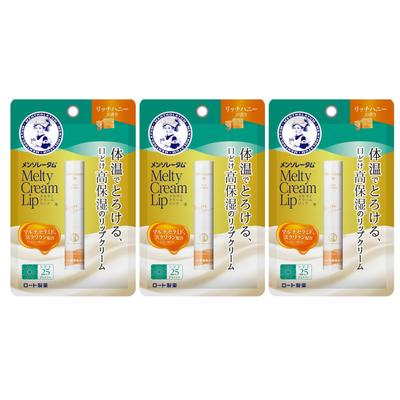 Mentholatum Melty Cream Lip Rich Honey 2.4g 3-Pack Set Moisturizing Lip Balm