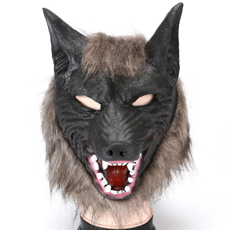 Halloween Werewolf Full Head Mask - Horror Masquerade Wolf Headgear One Size