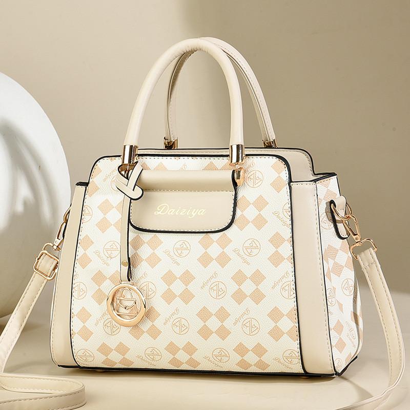 

Stylish Coffee Color Pu Tote Bag For Women Perfect For Fall Winter Season Gifts OffWhite