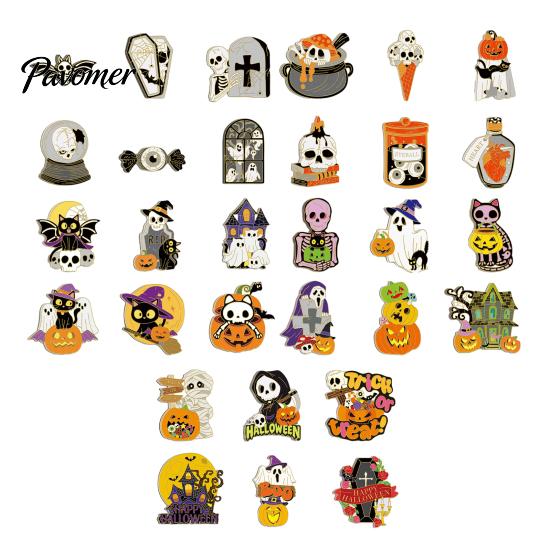 Funny Holiday Gift for Kids 6 Pcs Halloween Refrigerator Magnets, Grim Reaper Pumpkin Skull Ghost Magnetic Note Holders Iron Doors Reusable