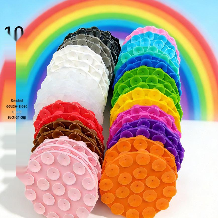 19-Bead Double-Sided Silicone Phone Suction Cup with Adhesive