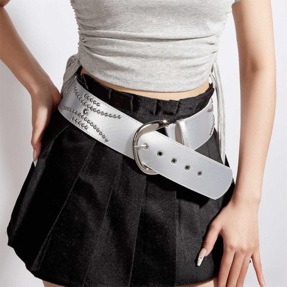 PU Leather Rivet Decoration Belt Personalized Waist Belt Fashion Waist Strap  Women