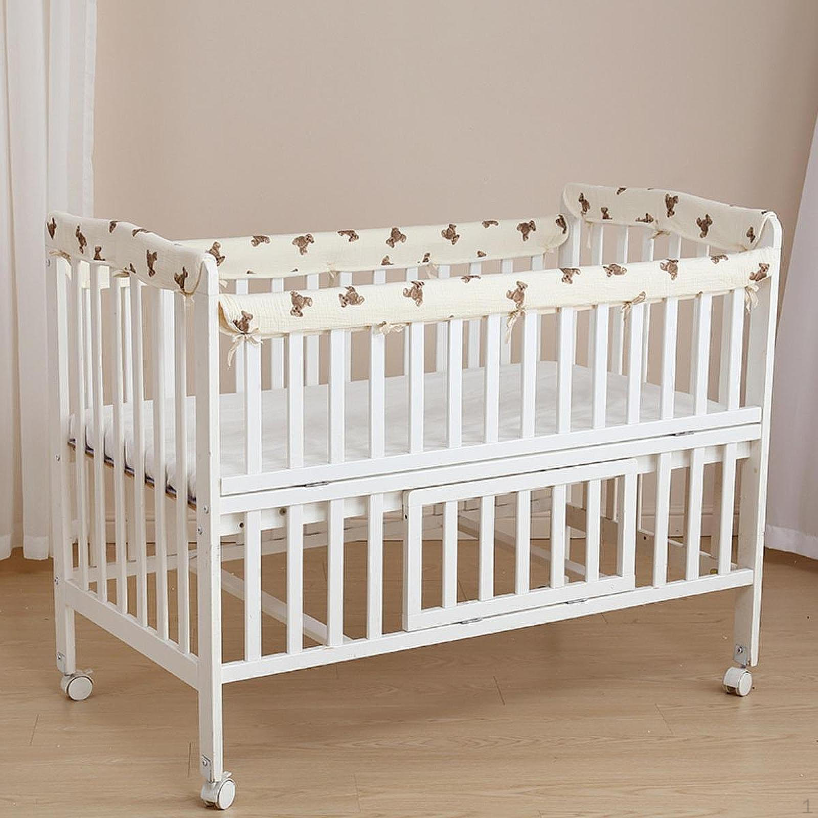 

4 шт. чехлы на бортики детской кроватки для малышей младенцев новорожденных зеленый Little Bear